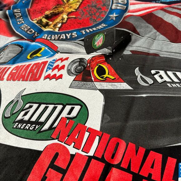 VTG Dale Earnhardt Jr National Guard T-Shirt XL All Over Print AOP Chase NASCAR - Picture 4 of 6